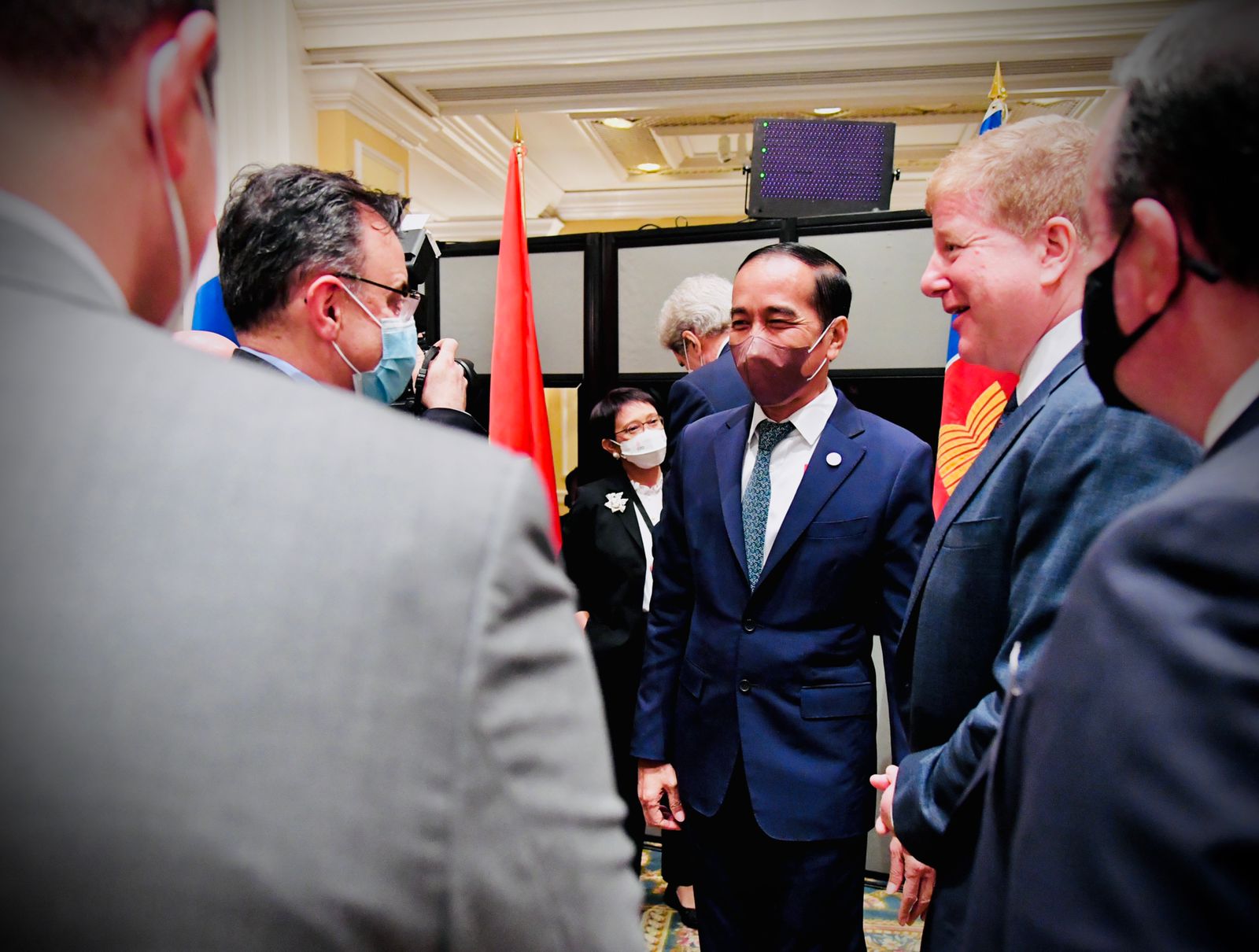 Presiden Jokowi bertemu dengan para pengusaha Amerika Serikat (AS), Washington DC, Kamis (12/5/22).