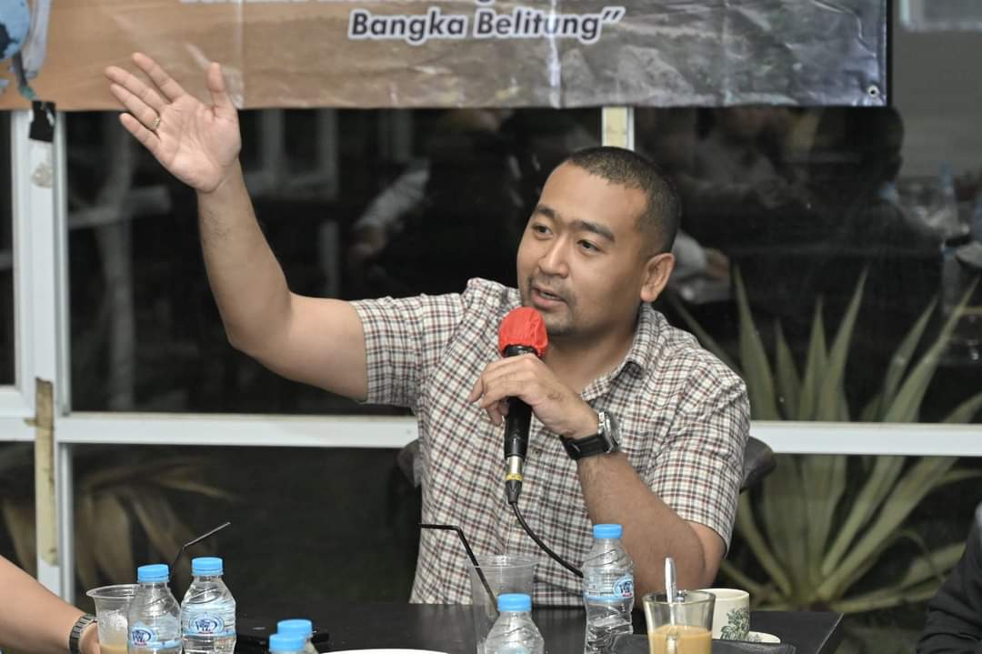 Plt Gubernur Sumatera Barat, Audy Joinaldy memeberikan paparan dalam rangka mendukung program swasembada ternak di Bangka Belitung (NEM)